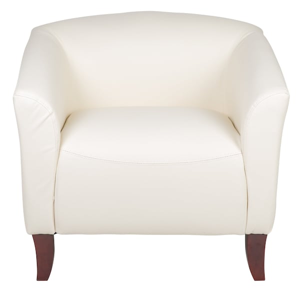Flash Furniture Hercules Imperial Chair, 33-1/2 in W 31" L 29" H, Sloping, Leather Seat - 111-1-WH-GG
