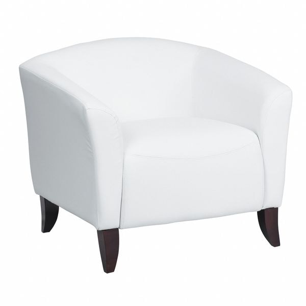 Flash Furniture Hercules Imperial Chair, 33-1/2 in W 31" L 29" H, Sloping, Leather Seat - 111-1-WH-GG