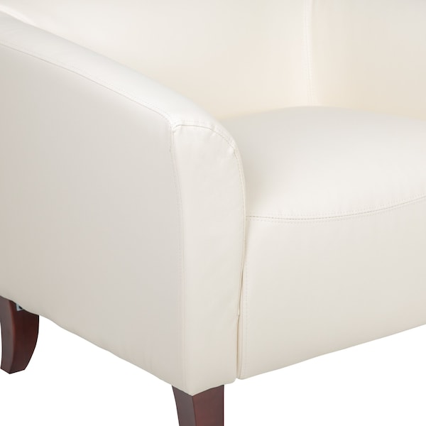 Flash Furniture Hercules Imperial Chair, 33-1/2 in W 31" L 29" H, Sloping, Leather Seat - 111-1-WH-GG