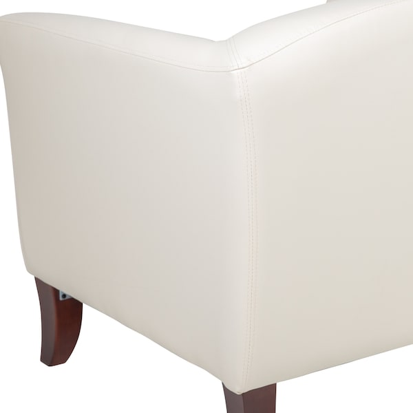 Flash Furniture Hercules Imperial Chair, 33-1/2 in W 31" L 29" H, Sloping, Leather Seat - 111-1-WH-GG