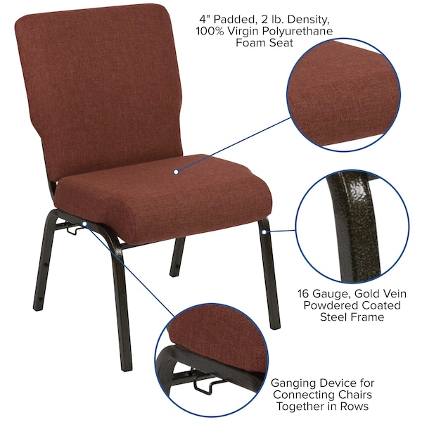 Flash Furniture Advantage 20.5 in. Cinnamon Molded Foam Church Chair - PCCF-107