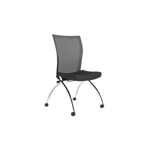 Mayline Training Chair Valor Training Chair, Hgh Back, No Arms, No Arms, 18-1/2" Height, Fabric, Black/Red - TSH2BR