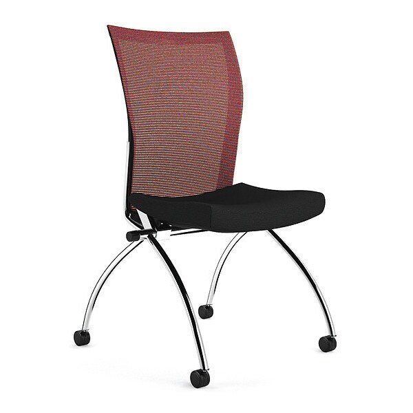Mayline Training Chair Valor Training Chair, Hgh Back, No Arms, No Arms, 18-1/2" Height, Fabric, Black/Red - TSH2BR