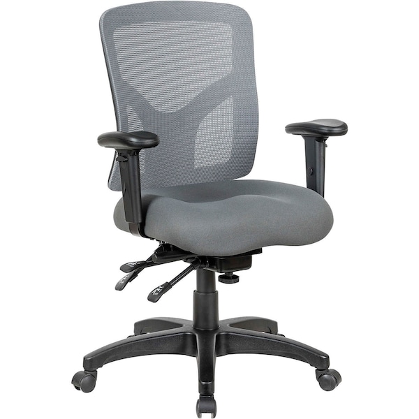Global Industrial Mesh Back Multifunctional Chair, Gray Seat w/ Gray Mesh - 695943GY