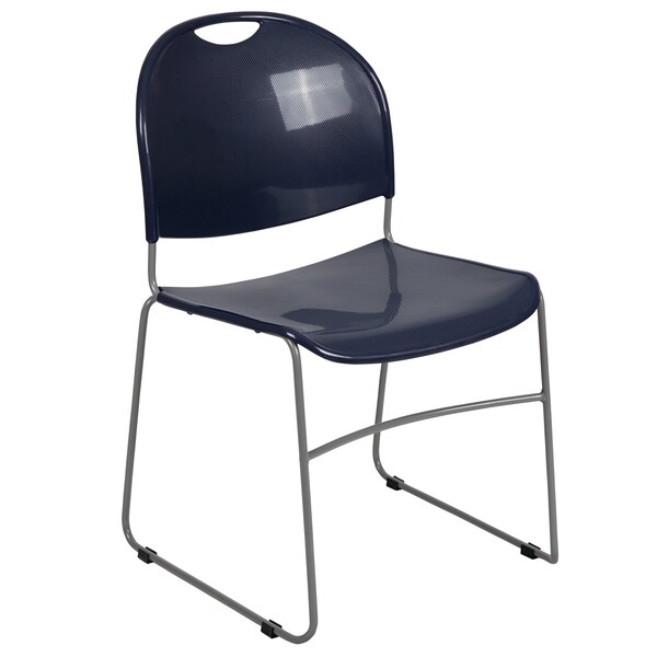 Flash Furniture Navy Plastic Stack Chair - RUT-188-NY-GG