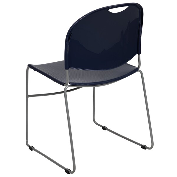 Flash Furniture Navy Plastic Stack Chair - RUT-188-NY-GG