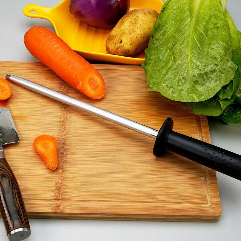 Sharpal Diamond Solid Sharpening Steel Knife Blade Sharpener Honing Rod Professional Kitchen Chef Stick Safet & Easy to Use - 119N