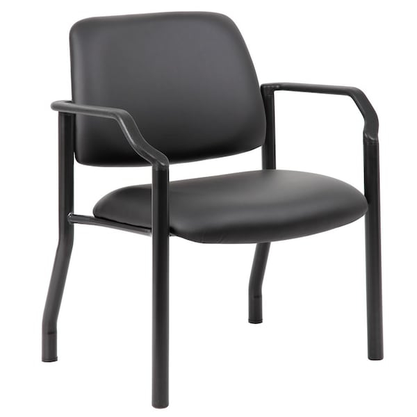 Officesource OS Big & Tall Collection Guest Chair with Arms and Black Frame - 59052FPABK