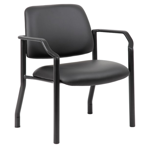 Officesource OS Big & Tall Collection Guest Chair with Arms and Black Frame - 59052FPABK
