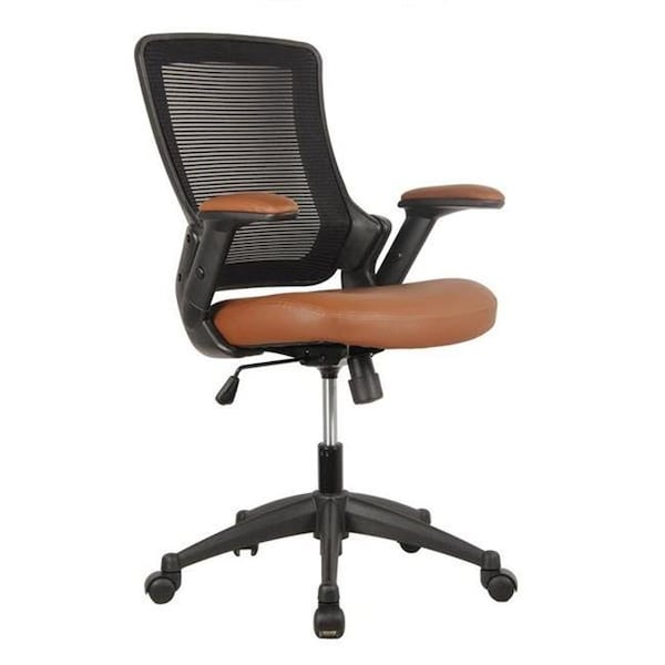 Techni Mobili Techni Mobili RTA-8030-BRN 19-23.5 in. Mid-Back Mesh Task Office Chair with Height Adjustable Arms; Brown - RTA-8030-BRN