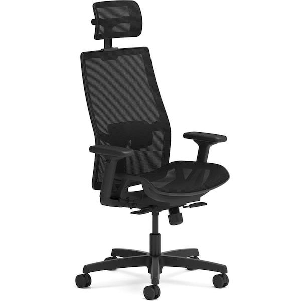 Hon I2MSKY1IMTHR Mesh Seat Ignition 2.0 Mid-Back Task Chair, Black - HONI2MSKY1IMTHR