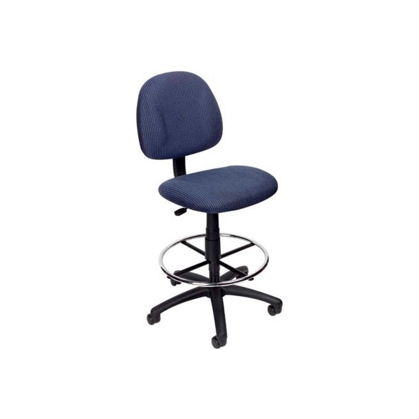 Boss Office Products Boss Drafting Stool with Footring -Fabric - Blue - B1615-BE