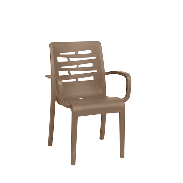 Grosfillex Essenza Stacking Armchair, Taupe - US118181