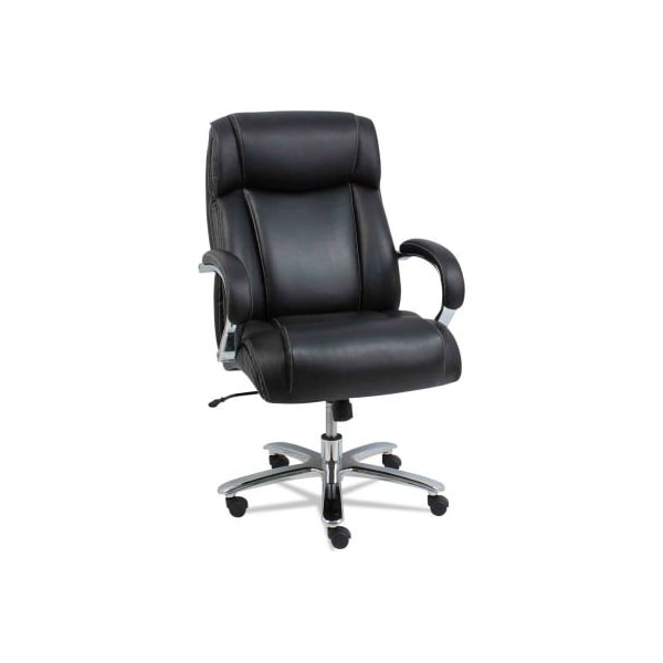 Alera Alera Big and Tall Leather Chair - Black/Chrome - Maxxis Series - MS4419