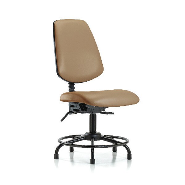 Blue Ridge Ergonomics Desk Chair No Arms, 18" to 23" Height, Vinyl, Taupe - BR-VDHCH-MB-RT-T0-A0-RG-8584