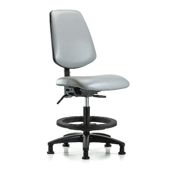 Blue Ridge Ergonomics Medium Bench Chair No Arms, 22" to 29" Height, Vinyl, Dove - BR-VMBCH-MB-RG-T1-A0-BF-RG-8567