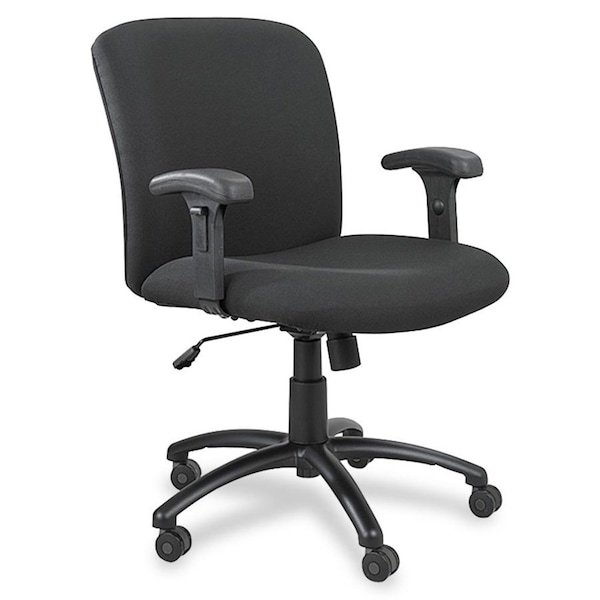 Safco Big and Tall Chair Big And Tall Chair, Mid Back, Black, 18-1/2" to 22-1/2" Height, Black - 3491BL