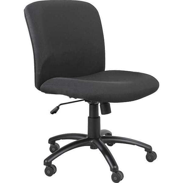 Safco Big and Tall Chair Big And Tall Chair, Mid Back, Black, 18-1/2" to 22-1/2" Height, Black - 3491BL