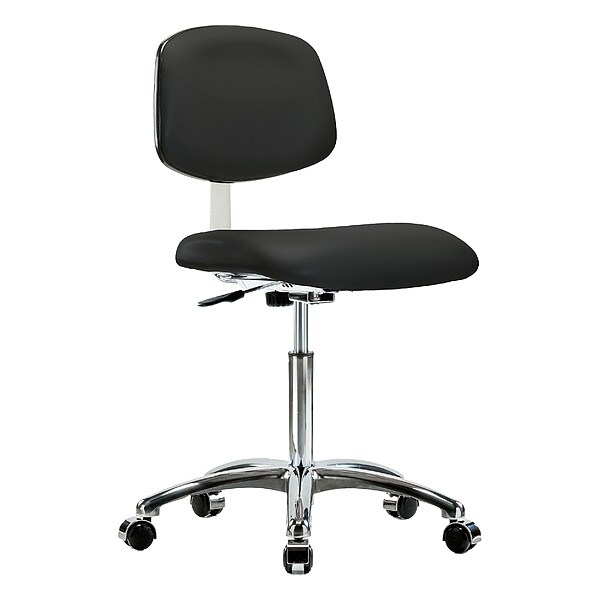 Zoro Select Clean Room Chair Ergonomic Chair, 21-1/2" to 29" Height, Vinyl, Black - BR-CLR-VMBCH-CR-NF-CC-8540