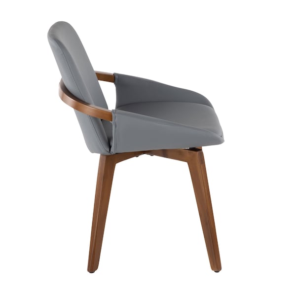 Lumisource Cosmo Chair in Walnut and Grey Faux Leather - CH-COSMO WL+GY