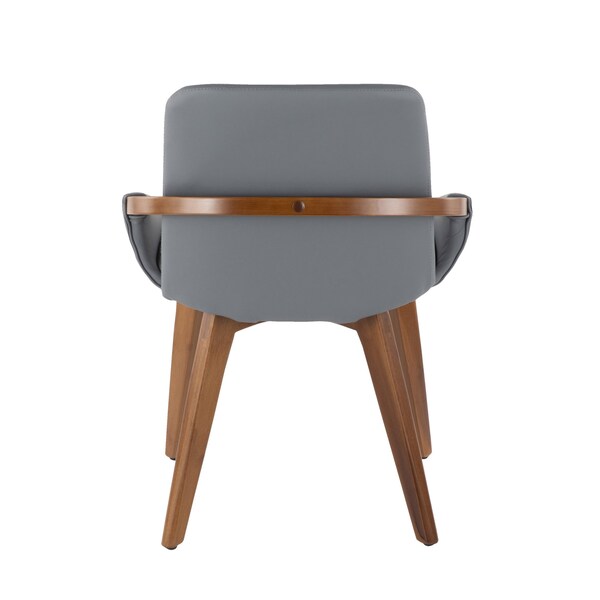 Lumisource Cosmo Chair in Walnut and Grey Faux Leather - CH-COSMO WL+GY