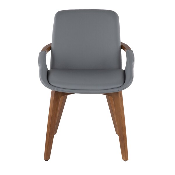 Lumisource Cosmo Chair in Walnut and Grey Faux Leather - CH-COSMO WL+GY