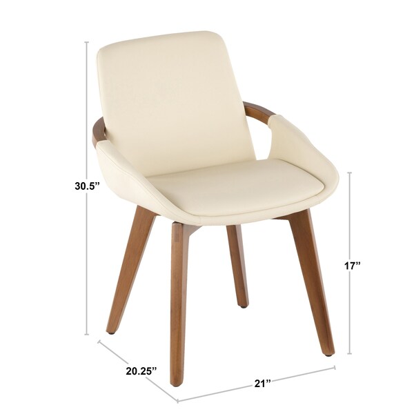Lumisource Cosmo Chair in Walnut and Grey Faux Leather - CH-COSMO WL+GY