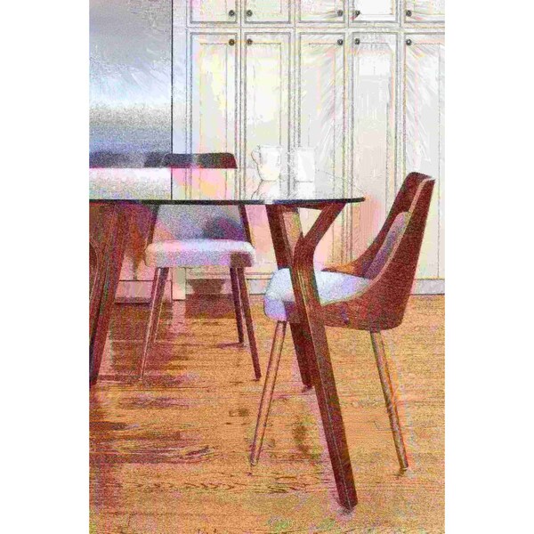 Lumisource Anabelle Dining/Accent Chair in Walnut and Grey Fabric - CH-ANBEL WL+GY
