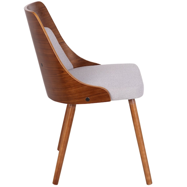 Lumisource Anabelle Dining/Accent Chair in Walnut and Grey Fabric - CH-ANBEL WL+GY