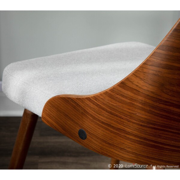 Lumisource Anabelle Dining/Accent Chair in Walnut and Grey Fabric - CH-ANBEL WL+GY