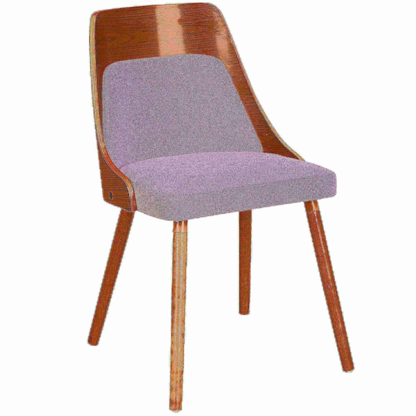 Lumisource Anabelle Dining/Accent Chair in Walnut and Grey Fabric - CH-ANBEL WL+GY
