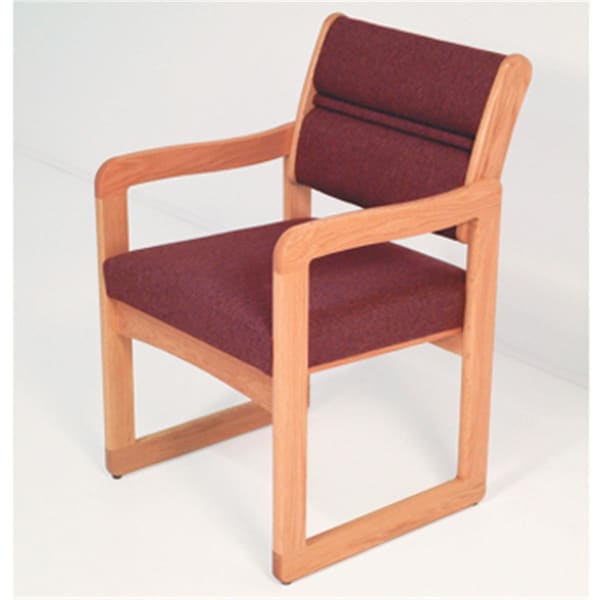 Wooden Mallet Valley Guest Chair with Sled Base - Arch Wine & Mahogany - DW1-1DMHAW