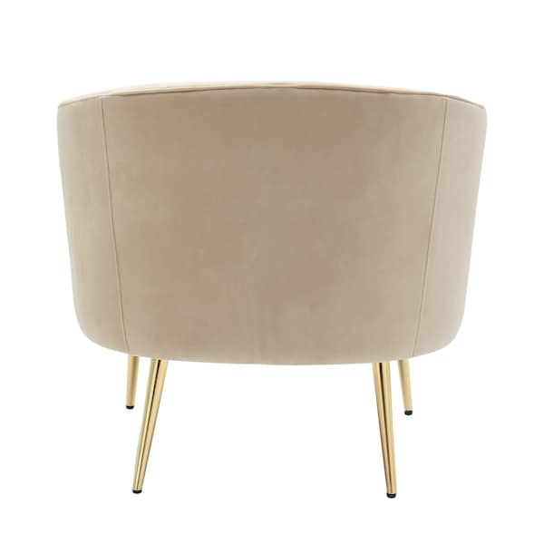 Lumisource Tania Accent Chair in Gold Metal and Champagne Velvet - CHR-TANIA AU+CHMP