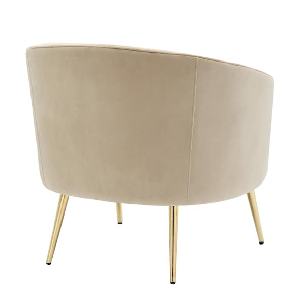 Lumisource Tania Accent Chair in Gold Metal and Champagne Velvet - CHR-TANIA AU+CHMP