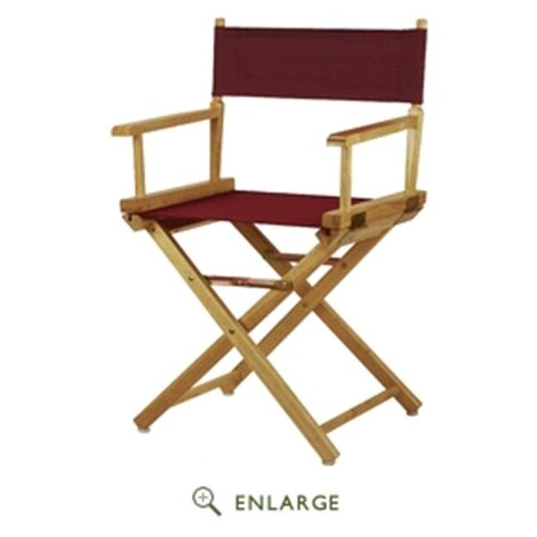 Casual Home Casual Home 200-00-021-48 18 in. Directors Chair Natural Frame with Burgundy Canvas - 200-00/021-48