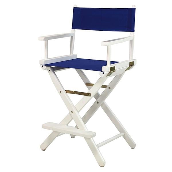 Betterbeds 220-01-021-13 24 in. Directors Chair White Frame with Royal Blue Canvas - BE2691171