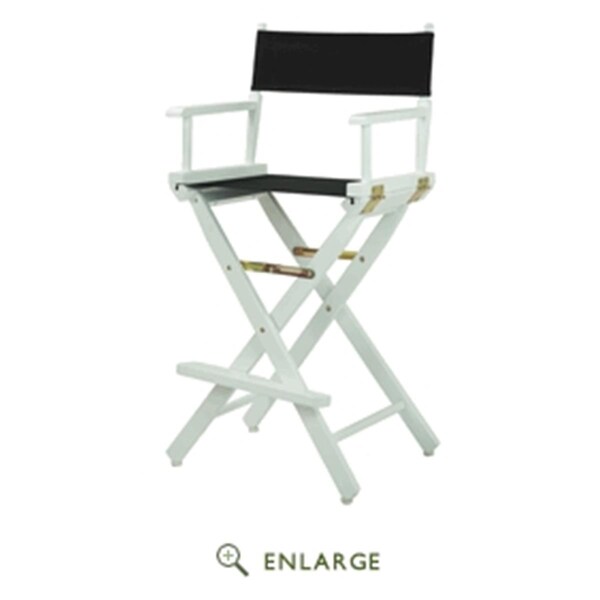 Casual Home 230-01-021-15 30 in. Directors Chair White Frame with Black Canvas - 230-01/021-15