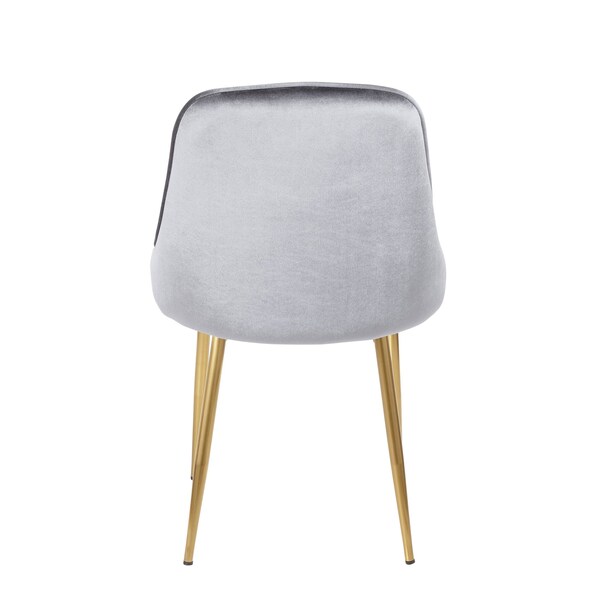 Lumisource Marcel Dining Chair with Gold Frame and Blue Velvet Fabric, PK 2 - DC-MARCL AU+BU2
