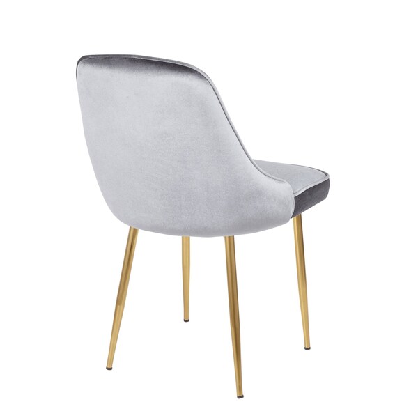 Lumisource Marcel Dining Chair with Gold Frame and Blue Velvet Fabric, PK 2 - DC-MARCL AU+BU2
