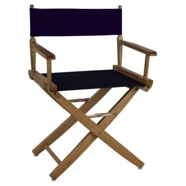 Doba-Bnt 206-00-032-10 18 in. Extra-Wide Premium Directors Chair, Natural Frame with Navy Color Cover - SA3286683