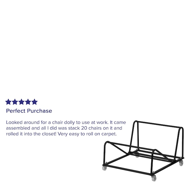 Flash Furniture Stack Chair Dolly, Black, 19-5/8" H - RUT-188-DOLLY-GG