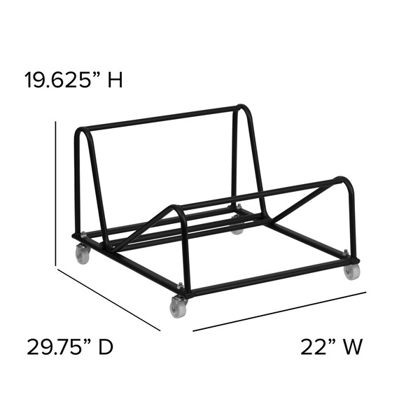 Flash Furniture Stack Chair Dolly, Black, 19-5/8" H - RUT-188-DOLLY-GG