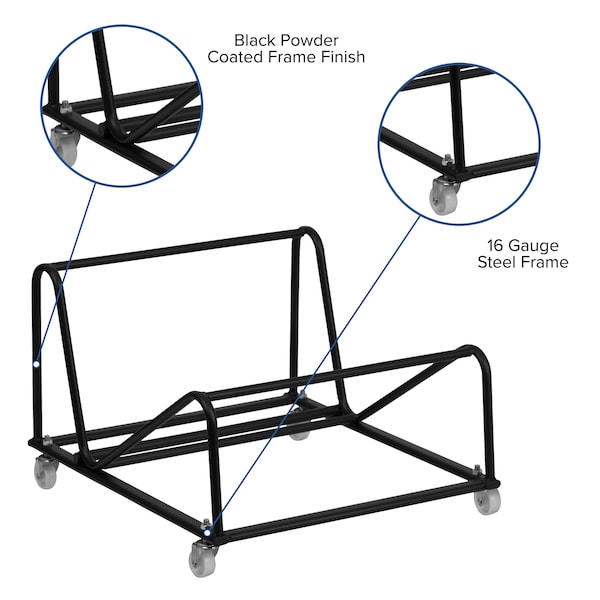 Flash Furniture Stack Chair Dolly, Black, 19-5/8" H - RUT-188-DOLLY-GG