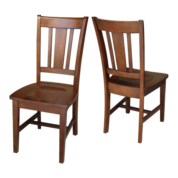 International Concepts Set of 2 San Remo Splatback Chairs, Espresso - C581-10P