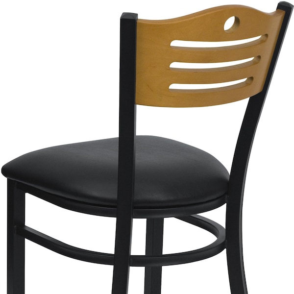 Flash Furniture Hercules Restaurant Chair, 16-3/4 in W 21-1/2" L 32-3/4" H, Vinyl Seat - XU-DG-6G7B-SLAT-BLKV-GG