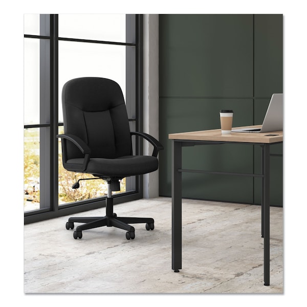 Hon Basyx Executive Chair Chair, High-Back, Swivel, Black, Fixed Arms, Plastic, Black - VL601VA10T