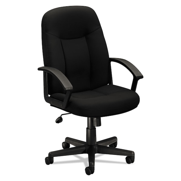 Hon Basyx Executive Chair Chair, High-Back, Swivel, Black, Fixed Arms, Plastic, Black - VL601VA10T