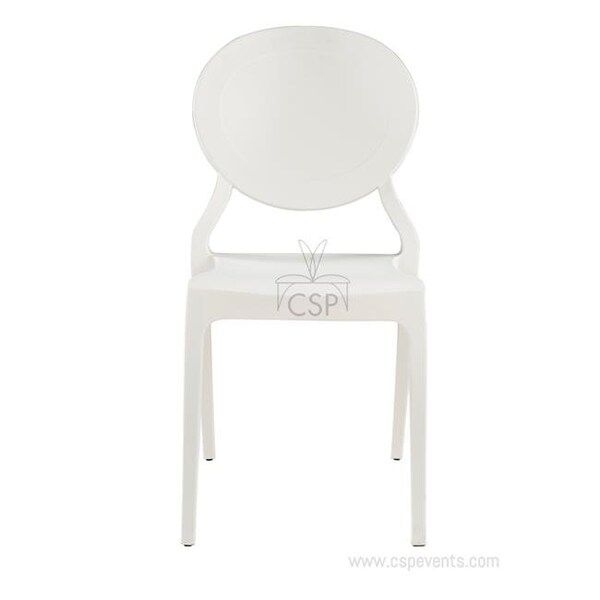 Commercial Seating Products Commercial Seating Products RPP-EMMA-Wh-4 Emma Resin Polypropylene Stackable Event Chair; White - 32 in. - Set of 4 - RPP-EMMA-WH-WEB4