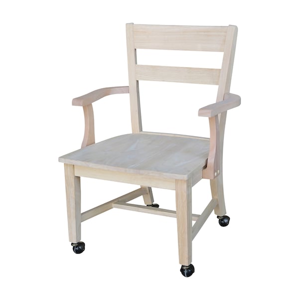 International Concepts Dining Chair with Casters, Unfinished - C-226