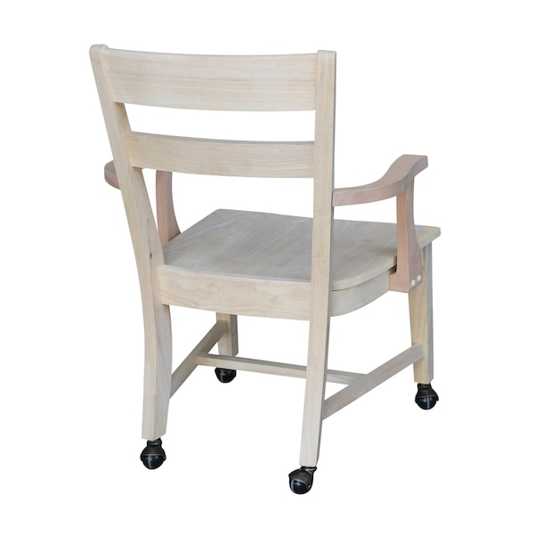 International Concepts Dining Chair with Casters, Unfinished - C-226